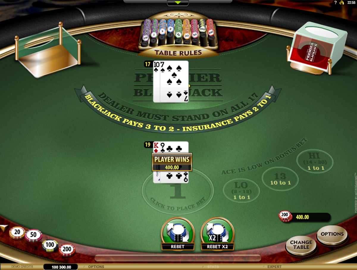 premier blackjack hi lo gold microgaming